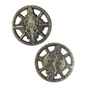 ДРАКОН КОМПАС ЗОЛОТАЯ МЕТАЛЛИЧЕСКАЯ МОНЕТА 1 ПК РОЛЕВАЯ РПГ