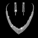Свадебный комплект ювелирных изделий Ожерелье Серьги Кубические цирконы Свадьба