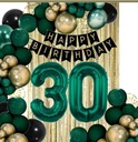 ШАРЫ занавес украшения на день рождения номер 30 лет зеленый золотой черный