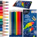 ТРЕУГОЛЬНЫЙ ШКОЛЬНЫЙ КАРАНДАШ ЦВЕТНОЙ 12 ЦВЕТОВ KIDEA