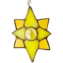 Farebná hviezda ozdoba do domu vitráž ručný výrobok zlatá hviezda
