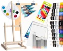 Duży ZESTAW MALARSKI ++ Sztaluga Rysownica Farby
