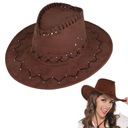 КОВБОЙСКАЯ ШЛЯПА КАНТРИ-ВЕСТЕРН ДЛЯ ВЗРОСЛЫХ КАЧЕСТВЕННАЯ ТЕМНО-КОРИЧНЕВАЯ
