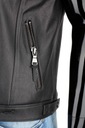 Pánska kožená vesta na motorku čierna s nášivkami DORJAN DUC950N S Ďalšia farba striebro