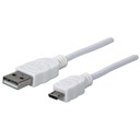 Manhattan 324069 USB-кабель 1,8 м USB 2.0 USB A Micro-USB B Белый