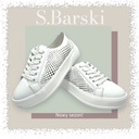 Женская обувь Barski Ажурные кожаные кроссовки на платформе Белый 40
