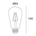 E27 2W ST64 ЯНТАРНАЯ светодиодная лампа накаливания