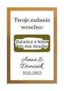 ZDRAPKA Z ZADANIEM WESELNYM ZŁOTY+BIAŁY WZORY