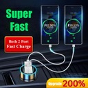 2 PORT SÚPER FAST USB CAR CHARGER PARA IPHONE 14 PRO MAX 13 12 11 ONEPLUS HU 