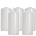 ZESTAW 5 ŚWIEC STOŁOWYCH WALEC KLASYCZNA ŚWIECZKA 10cm BIAŁA