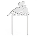 Белый топпер с номером байкера и именем имени