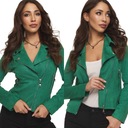 ЗЕЛЕНАЯ КУРТКА ЭКОЛОГИЧЕСКАЯ ЗАМШЕВАЯ, РОКЕР, размер L