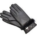 ПЕРЧАТКИ КОЖАНЫЕ ЖЕНСКИЕ, АНТИБАКТЕРИАЛЬНЫЕ. ЧЕРНЫЙ - Л