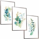 НАБОР РАМКИ A3x3 С ИЗОБРАЖЕНИЕМ ПОСТЕР ЛИСТЬЯ, НАТУРАЛЬНЫЕ ЦВЕТЫ