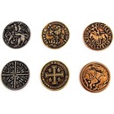НАБОР ИЗ 3 СРЕДНЕВЕКОВЫХ МЕТАЛЛИЧЕСКИХ МОНЕТ РПГ
