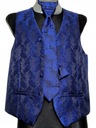Chabrowa Modrá vesta do obleku s kaskádovou kravatou veľ. 44 Značka CGM