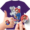 НАБОР 3В1 ДЕТСКАЯ ФУТБОЛКА ТАТУ НАКЛЕЙКИ SUPER MARIO BROS 164 КАЧЕСТВО