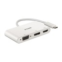 Адаптер D-Link 3 в 1 USB-C — HDMI/VGA/DisplayPort DUB-V310 с USB-концентратором |