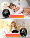 Hodiny budík lampa nočná LED lampa pre deti detský časovač batérie Mačka Dĺžka/výška 15.5 cm