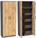 ОБУВНОЙ ШКАФ, ОФИСНЫЙ КНИЖНЫЙ ШКАФ полка R005 Графит - Дуб Вотан