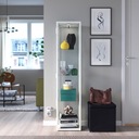 IKEA BLALIDEN / STRIMSAV Skrinka sklenené dvere s osvetlením, biela Značka Ikea
