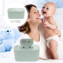 1ZEST NIEBIESKI PODGRZEWACZ DO WILGOTNYCH CHUSTECZEK USB Z WYŚWIETLACZEM