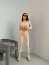 Súprava LaManuel FEMININE XS béžová mikina legíny top Druh bez kapucne prevlečené cez hlavu