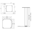 АЛЮМИНИЕВЫЙ СТОЛ LOFT TABLET - H 820 мм регулируемый SILVER