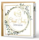 ZAPROSZENIA na chrzest z kopertą PAPIER PERŁOWY