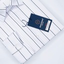 Elegantná biela PREMIUM pánska košeľa s pruhovanou lycrou SLIM-FIT Veľkosť goliera 39
