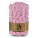 Нитка WAS плетеная хлопковая 5мм, 100м, розовая