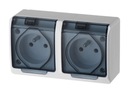 ДВОЙНАЯ РОЗЕТКА НАВЕРХНОСТНОГО МОНТАЖА 16А/250В, IP44