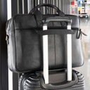 Pánska kožená taška na notebook, cestovná s držiakom na kufor, priestranná Dominujúci vzor bez vzoru