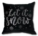 Черная замшевая наволочка Lets It Snow