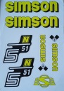 НАБОР НАКЛЕЕК SIMSON S51N ЖЕЛТЫЙ