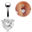 СЕРЕБРЯНЫЕ СЕРЬГИ НА ПУПУ ЦИРКОНИЙ СЕРДЦЕ СЕРДЦЕ СТАЛЬ SS316L