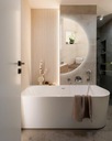 Полукруглое подвесное зеркало со светодиодной подсветкой для ванной комнаты, 70 см.