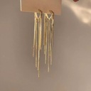 Золотые длинные серьги с красивой простой застежкой, подвеска 9,8 см