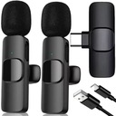 MIKROFON BEZPRZEWODOWY KRAWATOWY DO TELEFONU MINI USB-C 2 SZTUKI ZESTAW