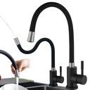 КУХОННЫЙ Смеситель DELVANT FLEX С ГИБКИМ ИЗЛИКОМ, ЧЕРНЫЙ ХРОМ
