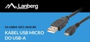 Kabel przewód microUSB 1m do transmisji ładowania danych mikro USB B micro Marka Lanberg