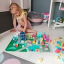 Drevené kocky Mesto Autá 100 kociek + Puzzle Materiál drevo karton plast šnúrka tkanina