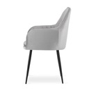 Stolička LUGO - zamat strieborno-šedá / nohy čierna x 1 Hĺbka nábytku 56.5 cm