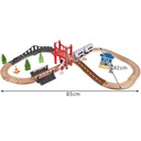Деревянный поезд, Поезд на батарейках, рельсы, детский набор машин, XL, 3,2 м