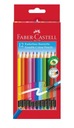Карандаши цветные стираемые с ластиком, 12 круглых, FC