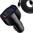 БЫСТРОЕ АВТОМОБИЛЬНОЕ ЗАРЯДНОЕ УСТРОЙСТВО 7000мА + USB-ТИП C КАБЕЛЬ QC 3.0 PD 20ВТ ЧЕРНЫЙ