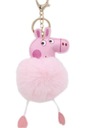 БРЕЛОК СВИНКА С ПОМПОНОМ МЕХОВЫЙ КУЛОН