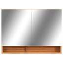 vidaXL Kúpeľňová skrinka so zrkadlom a LED, farba dubová 80x15x60 cm MDF Hĺbka nábytku 15 cm