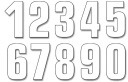 BLACKBIRD STARTER NUMBERS 21CM X 11CM STRAIGHT, WHITE COLOR NO4 (3S