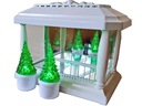 Свеча-фонарь PANTHEON SMOOTH WHITE + 2 LED РОЖДЕСТВЕНСКИЕ ЁЛКИ